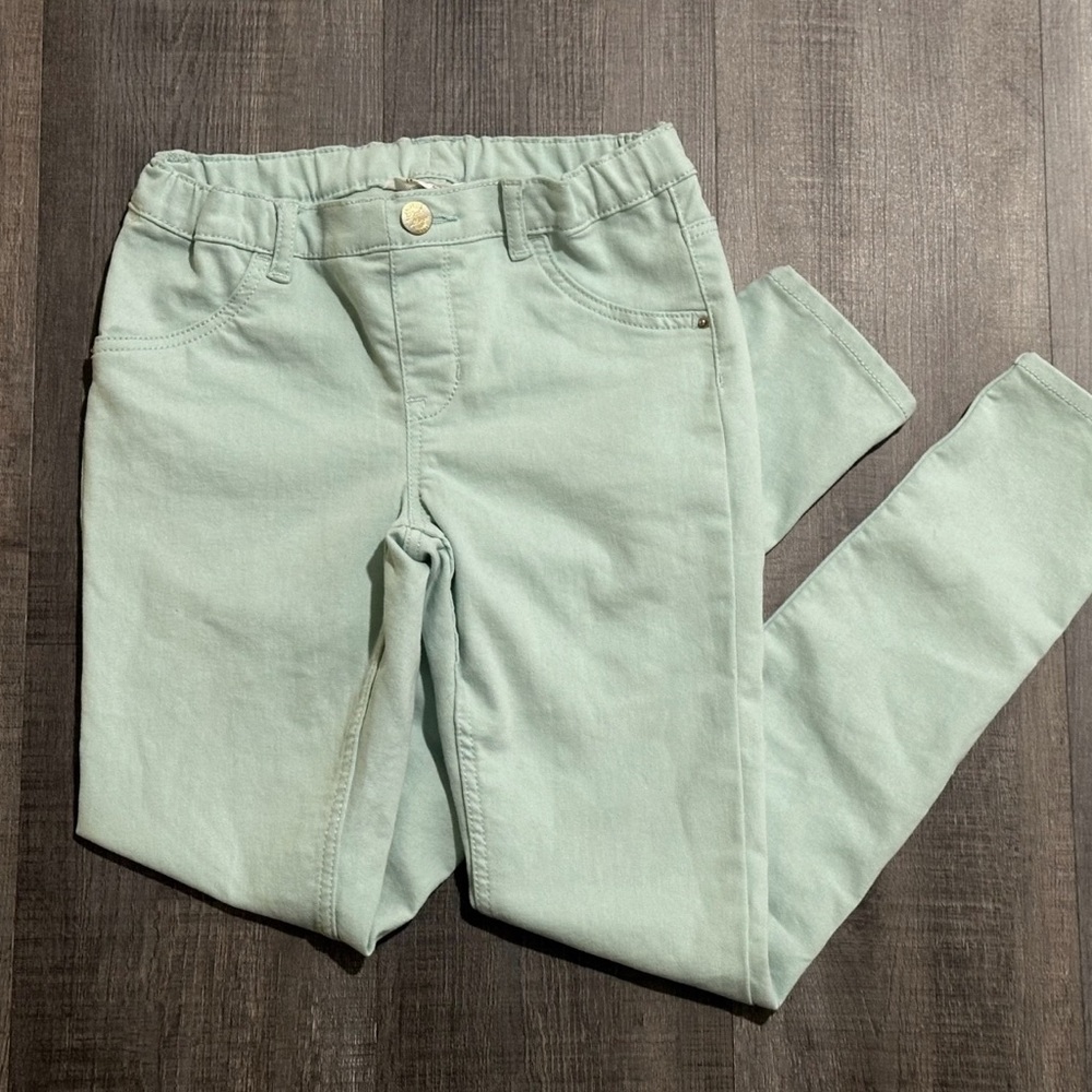 New Little Girls Size 9 / 10 Mint Green Stretch Skinny Jeans Pants